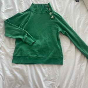 J. Crew Green Button-Up Women's Pullover